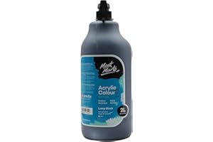 Mont Marte Discovery School Peinture acrylique - Noir - 2 litres. Idéale pour les étudiants et les artistes. Excellent couvrant et séchage rapide. Capuchon à pompe inclus.