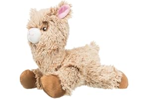 TRIXIE Alpaka-Plüschtier, kuscheliges Hundespielzeug aus weichem Plüsch für Haustiere - Robustes Hundspielzeug, 22 cm, ohne Stimme - Alpaka als Kuscheltier für kleine & große Vierbeiner - 35677