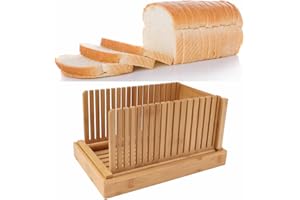 PSSOPP Cortador de Pan, recogedor de migas Guía de Corte de Pan Tostado de Ancho Ajustable Compacto y Plegable para Pan Casero