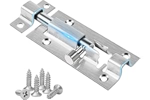 3 Inch (75mm) Door Lock, Leryati 1Pcs Bedroom Door Lock Stainless Steel Bolt Locks, Silver Doors Latch Slide Bolts Locks with Screws, Doors Bolt use for Bathroom Gate Shed Garden Toilet