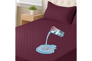 ‎CYCMACO CYCMACO Matratzenschutz Wasserdicht 140x200cm, Atmungsaktive Nässeschutz Matratzenbezug Geräuschlos, Anti-Allergie Und Anti Milben, Hochwertige, rutschfest, Tiefe Tasche, Waschbar, Burgunderrot