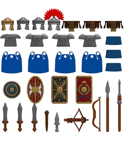Set Mattoncini Costruzione Guerra Medievale – Cavallo E Armatura Roma, Blocchi ABS Con Figure, Regalo Di Natale Per Bambini, Kit Modellismo YLtremker