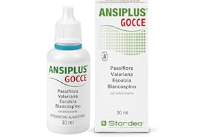STARDEA SRL Ansiplus Gocce | Integratore Alimentare | Passiflora | Valeriana | Escolzia | Biancospino | Per Favorire il Rilassamento Fisiologico e Controllare l'ansia e lo Stress | Flacone 30 ml | Stardea