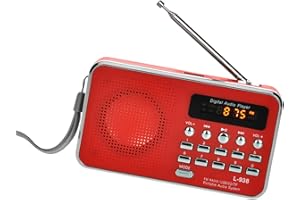 docooler Mini FM Radio Altoparlante Digitale Portatile da 3 W Altoparlante MP3 Lettore Audio ad Alta fedeltà qualità w/Schermo da 1,5 Pollici Supporto unità USB TF Scheda MMC AUX-in Uscita Cuffia