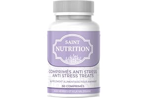 Saint Nutrition Comprimés Anti Stress Chien & Chat – calmant Naturel et végétal pour Chiens et Chats anxieux – réduit Le Stress grâce à la valériane – décontractant Contre Panique