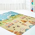 BUMTUM Baby Play Mat | Waterproof Portable Double Side Soft Reversible Non Toxic BPA Free Learning & Crawling Foldable Foam for Toddler, Infant & Kids (Light House Print),Multicolor
