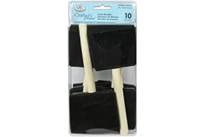 ARIATI 10 X 3" Painting Foam Brush Set, Black Sponge Wood Handle Paint Brush for DIY Arts Crafts, Children Drawing Graffiti Tools