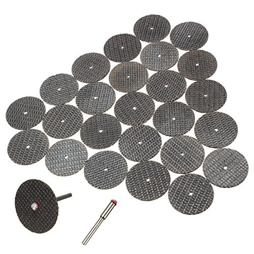 Sonline 25 Stk Trennscheiben Trennscheibe Satz 32mm mit Spanndorn Fuer Dremel Drehwerkzeug
