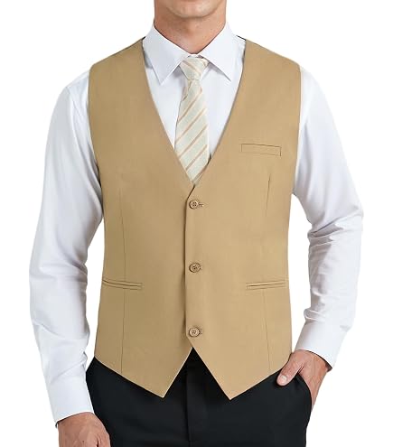 COOFANDY Herren-Weste - V-Ausschnitt, Schmale Passform, Burgunderrot, Größe L, Aus Polyester-Viskose