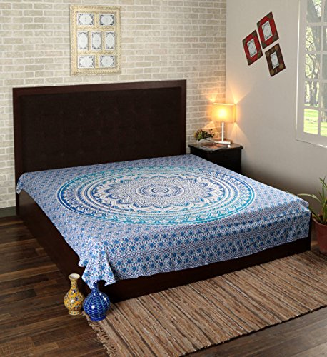 Wandteppich Orientalisch Ombre Blau Wandbehang Indisch Mandala Hippie Wall Tapestry Boho Tuch By Rajrang - 5