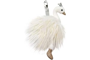 Histoire d'Ours - Portachiavi a forma di cigno, colore: Bianco