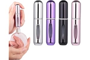 RARWIND Parfümzerstäuber Nachfüllbar, 4 Stück Mini Portable Parfüm Abfüller Mini, Perfume Travel Bottle, Reise Parfümzerstäuber für Parfüms, Sprays, Toner, Make-up-Entferner (5ml)