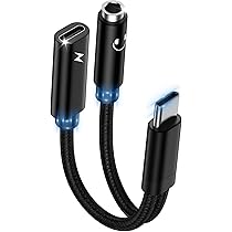 USB C Auf 3,5 Klinke Kopfhörer Adapter Und Laden,2-in-1 Type C Auf 3.5 Klinke Adapter,USB C