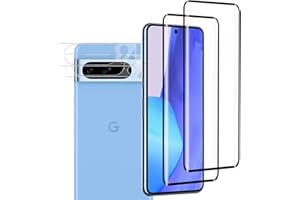 CARANTEE 2 Stück für Panzerglas für Google Pixel 8 Pro Schutzfolie & 2 Stück Kameraschutz für Google 8 Pro Folie, Schutzglas für Pixel 8 Pro Panzer Schutz Glas, Kamera Glas für Google 8 Pro Schutzfolie