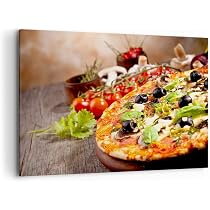 Quadro Moderno Cucina XXL 70x100 Cm – Stampa Su Tela Canvas Con Telaio In Legno, Decorazione Murale Per Sala Da Pranzo, Bar, Ristorante E Pizzeria