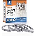 JCD 4 Packs Cat Calming Collar for Cats Pheromone Collar Efficient Relieve Reduce Anxiety Stress Pheromones Calm Relaxing Comfortable Collars Long-Lasting 30 Days Adjustable Breakaway Design Gray