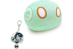 GRTLPOK Gen-shin Impact Plüsch Slime Kissen Wind Slime Kissen mit Schlüsselanhänger Genshin Impact Cosplay Requisiten für Spielfans Party Favor Dekoration Geburtstagsgeschenk (1. Wind)