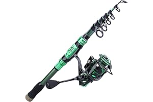 Sougayilang Combinaisons de Moulinet à Canne à pêche, Moulinets de pêche télescopiques portatifs pour la pêche en Eau Douce en mer