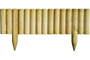 Jardipolys Bordure extérieure en Bois 100 x 30 cm | Clôture en Bois Basse Contour de Jardin avec Gros rondins horizontaux à Planter dans Le Sol | palissade pour verger, Parterre de Fleurs, pelouse