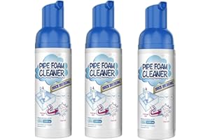FOAPECA Herios Drain Foam Cleaner, Pipe Dredge Deodorant Foam Cleaner, Liquid Hair Drain Clog Remover & Cleaner, Quick Foaming Toilet Cleaner, for Shower,Toilets, Sinks, Tubs (3PCS)
