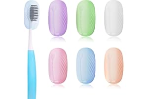LuckyOpt Cubierta de cepillo de dientes, 6 piezas de silicona para cepillo de dientes de viaje, funda protectora, color macaron, cepillo de dientes, tapa para baño, viajes, viaje de negocios,