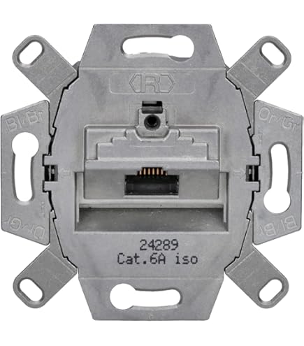 Busch Jäger, Rutenbeck Prise Réseau Encastrée 10 Gigabit/S (10GbE) KAT6A 6A 1 Connecteur RJ45 Prise WISI TV SAT RADIO 3 Trous Au Design BJ DUR2000 - View #7