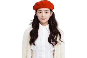 CRAZE LONDON Unisex Winter French Style Berets 100% Wool Quality Hats One Size Fits All Classic Solid Plain Colors Black Navy Red Pink