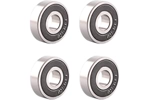 VOLLGUFEN 4 pièces 608 2RS Roulement à Billes, 608RS Métal Double Blindage Miniature Deep Groove Skateboard imprimante 3D Roulements à Billes pour la maison, la machinerie, l'industrie(8 X 22 x 7 mm)