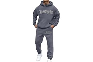 Duohropke Chándal para hombre Chándal de Los Ángeles con estampado de los Ángeles, juego de sudaderas sueltas y pantalones de chándal Y2K Hip Hop Streetwear Unisex Jersey Casual Tops y Pantalones