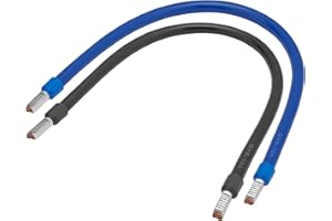 DEBFLEX - Terminales de Cable Preaislados - Conector Eléctrico - Juego de Cables de Conexión con Terminales Engarzados Azul Negro H07Vk 10 mm² 0,26M - Hilos de Cobre