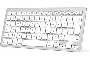 OMOTON Bluetooth Keyboard for Mac, Wireless keyboard for Apple MacBook Pro/Air, iMac, iMac Pro, Mac Mini, Mac Pro, QWERTY UK Layout, Silver