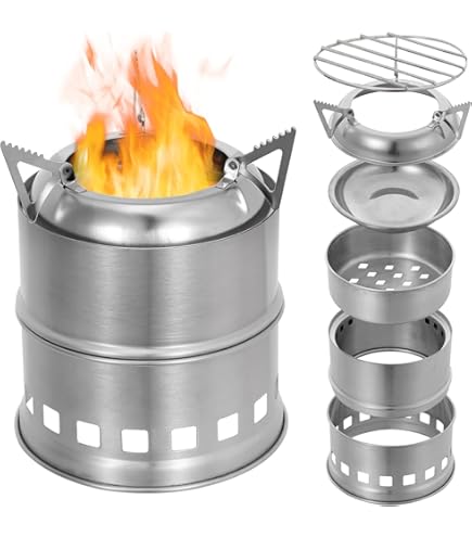 Lixada Campingkocher Aus Edelstahl - Leichter Holzkocher Für Outdoor