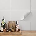 FunStick 15 stuks 30x60cm PVC Vloerbedekking Zelfklevende Witte Zelfklevende Tegels Badkamer Vloertegel Stickers Badkamer Waterdichte Vinylvloer Zelfklevende Witte Tegelrug Keuken Laminaat Vloeren