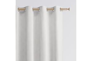 room99 Rideau en Velours avec œillets argentés Charmy 140 x 250 Largeur x Hauteur, Décoration de fenêtre, Rideau Thermique Isolant Anti Froid et Chaleur pour Salon Blanc, 1 pièce