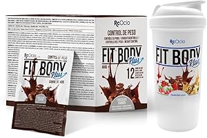 RCOCIO Batido Sustitutivo de Comida Pack con Vaso mezclado | Sustituto Alimenticio Dietetico alto en Proteinas | Ayuda para perder Peso | Chocolate - Vainilla - Fresa | (480GR, Chocolate)