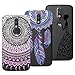 Produktbild Yokata [3 Packs] Motorola Moto G4 / G4 Plus Hülle Transparent Weiche Silikon Handytasche Handyhülle Schutzhülle TPU Handy Tasche Schale Etui Weich Silicone Bumper Ultra Dünn Slim Durchsichtig Premium Kratzfest Kreative Motiv Muster Clear Backcover Schutz für Lenovo Moto G4 / G4 Plus Case Cover - Mandala + Feder + Mädchen und Schmetterling