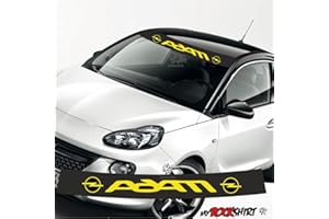 myrockshirt OpelAufkleber Adam mit Opellogo Aufkleber Rennstreifen 130cm+Logo- Aufkleber,Decal, Sticker,auch Hochleistungsfolie, Sonnenblende