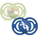 MAM Perfect Pacifier for Babies +16 Months, Matte Blue, 2 pcs | With extra thin, flexible, flat and symmetrical silicone teat