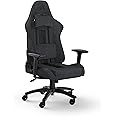 Corsair TC100 RELAXED Gaming Chair - Fabric - Racing-Inspired Design - Lumbar Pillow - Detachable Memory Foam Neck Pillow - Adjustable Seat Height - Adjustable Armrests - Grey & Black