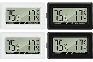 Thlevel termometr z higrometrem, cyfrowy, LCD, miernik wilgotności, miernik do nawilżaczy, szklarni, piwnicy, do pokoju dziecięcego, 4 szt.