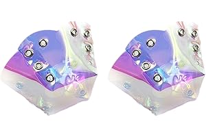 Lamptti 1 Pair Toe Cap Guards Protectors, Cool Metal Elements PU Leather Roller Skate Toe Cap Protectors for Quad Roller Skate, Purple