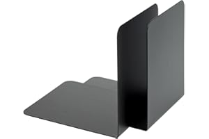 Alco-Albert 4302-11 - 8 paia di fermalibri in metallo, 125 x 140 x 140 mm, 1 paio, colore: Nero
