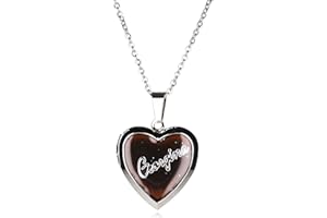 G to J Girls Personalised Name Heart Shaped Mood Locket Pendant Kids Necklace