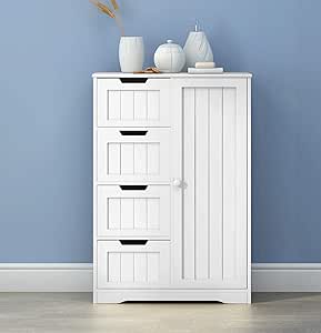 Songtree Bathroom Storage Cabinet Wooden Floor Storage Unit
