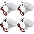 TECHDELIVERS® 12V DC 10 Watts LED Bulb Alligator Clips Energy Saving Solar White LED Light Bulb - Pack of 4