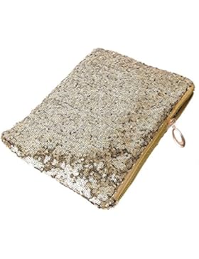 CC * CD Hochzeit Abend Party Luxus Glitzer Pailletten Clutch Handtasche Hand Tasche, PU, goldfarben, 25*16*6cm