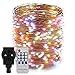 Produktbild Erchen Strom-betrieben LED Lichterkette, 165 FT 500 LED 50M Stecker dimmbare Kupfer Draht Lichterketten mit 12V DC Adapter Fernbedienung für Innen Außen Weihnachten Party (Mehrfarbig)