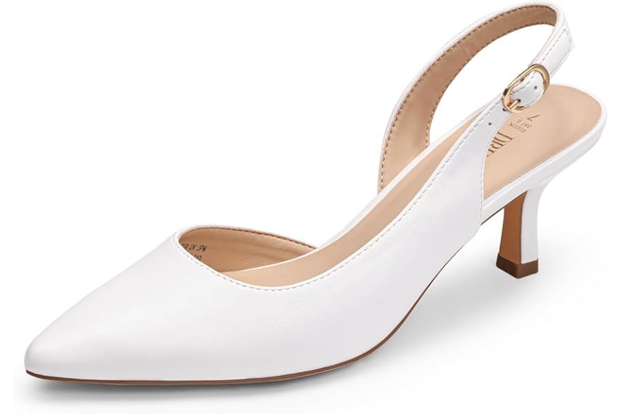DREAM PAIRS Women's Stiletto Heels, Closed Toe, Low Pumps, Slingback Shoes, Bridal and Party Shoes