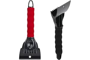 Aollop Ice Scraper for Car Windscreen - Comfort Foam Grip Ice Scraper, Safe & Scratch-Free Car Ice Scraper, Deicer Car Windscreen Defroster and Snow Remover-Ice Breakers Car Essentials (Pack of 2)