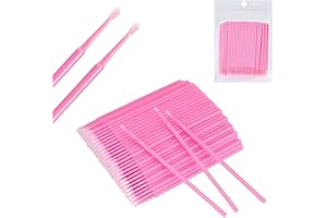 Dreamil Mikro-Applikator-Pinsel,400 Stück Einweg Microbürsten,Micro Wimpernbuerste,Mascara-Tupfer Für Lashes Graft,Make-up Reinigungsstäbchen,Sauberkeit(Rosa/Hellviolett/Blau) (Rosa 400 Stück)